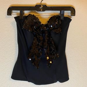 Corset Top with Shimmer Bow